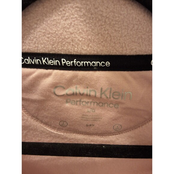 Calvin Klein Performance Size Large Beige Zip Up Fleece Jacket High Collar NEW - Picture 5 of 16